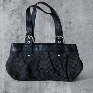 Coach Dark Gray Signature Shoulder Bag